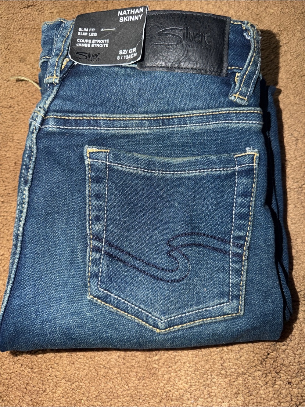 Silver Jeans Co. "Nathan" Skinny Fit Jeans 8 Western NWT